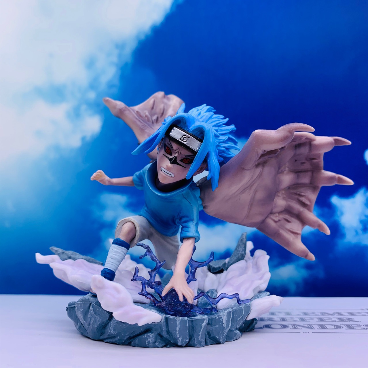 火影忍者gk q版 咒印千鸟圣地亚哥 宇智波佐助 动漫手办模型摆在