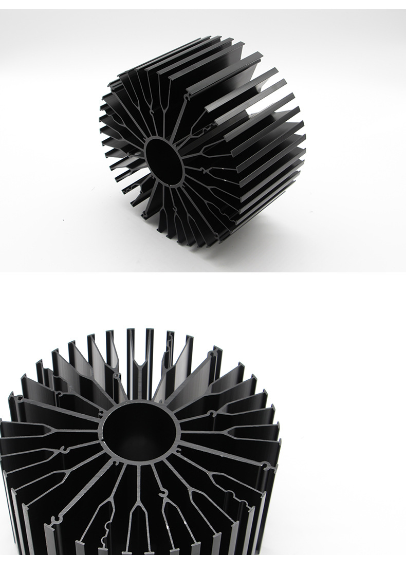 工业铝型材太阳花散热器 大功率矿灯led灯散热器铝合金黑化散热片