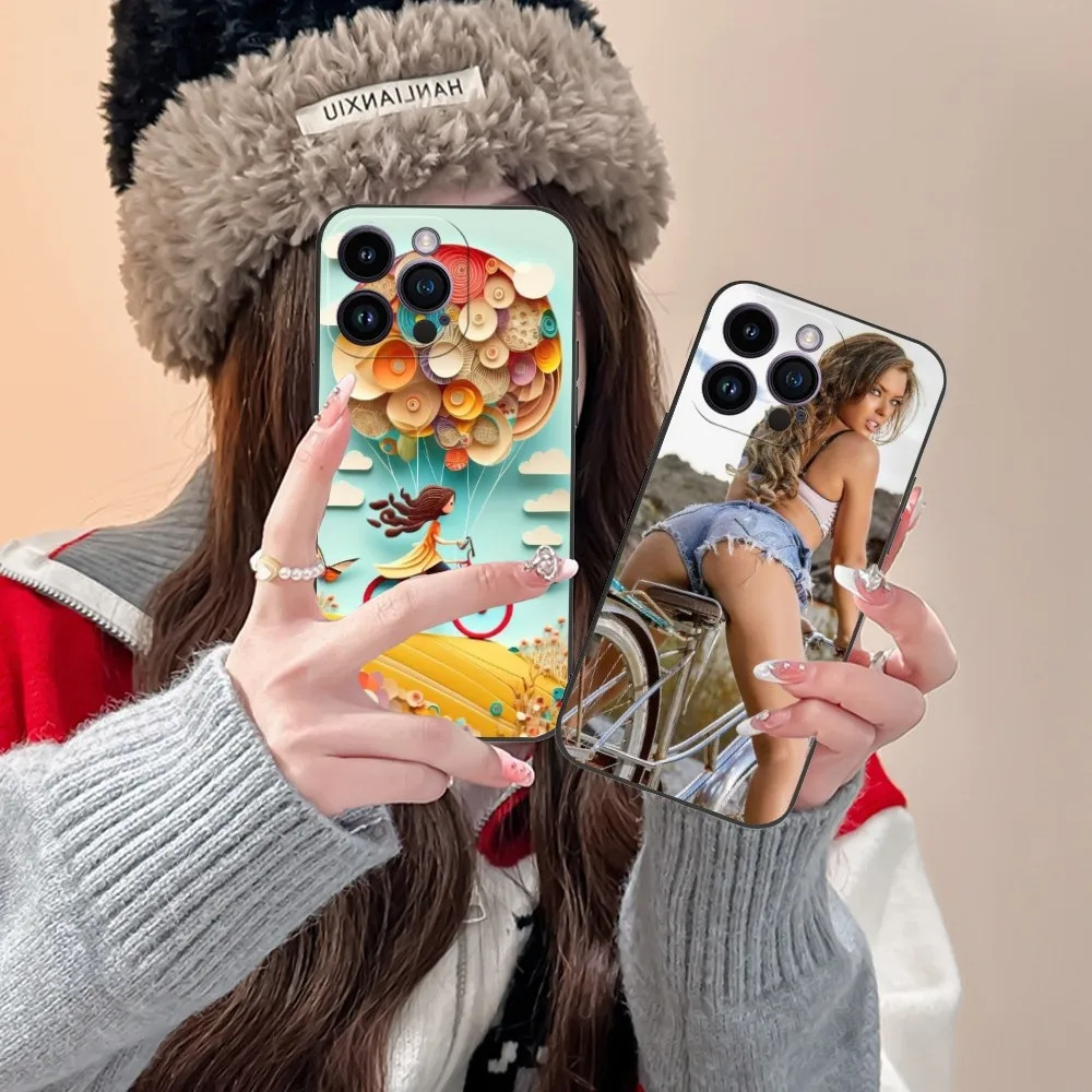 骑适用14手机壳外贸苹果手机壳12女孩1513自行车欧美黑色其他后盖