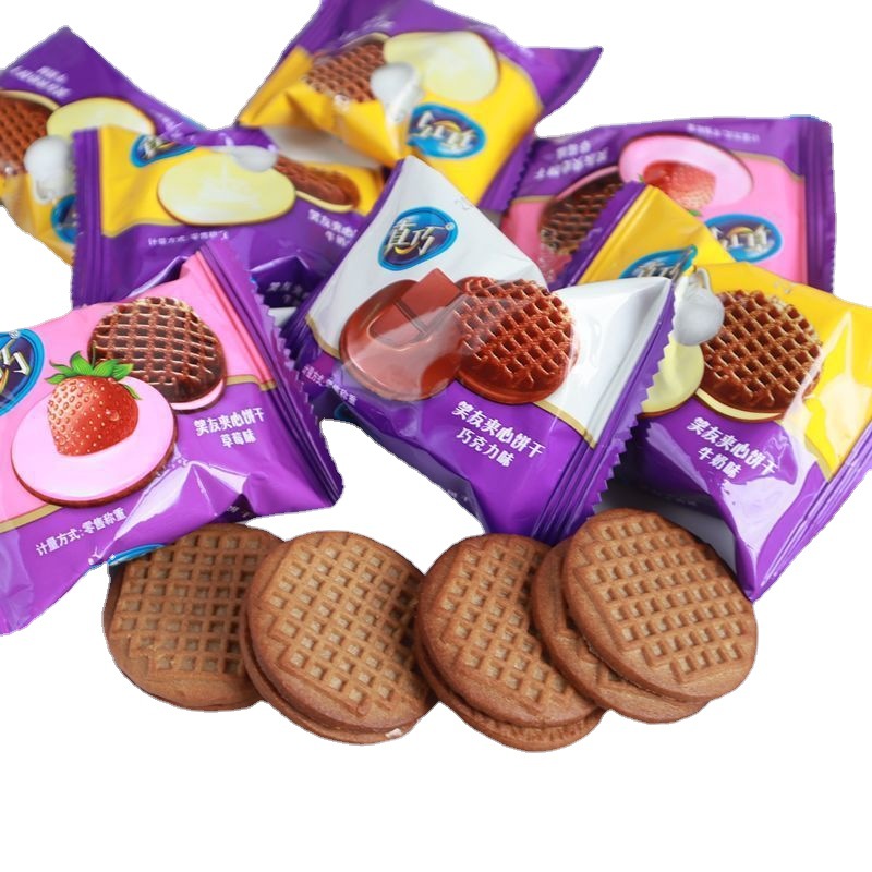 年货饼干真巧夹心曲奇小饼干独立小包装早餐儿童零食巧克力批发厂