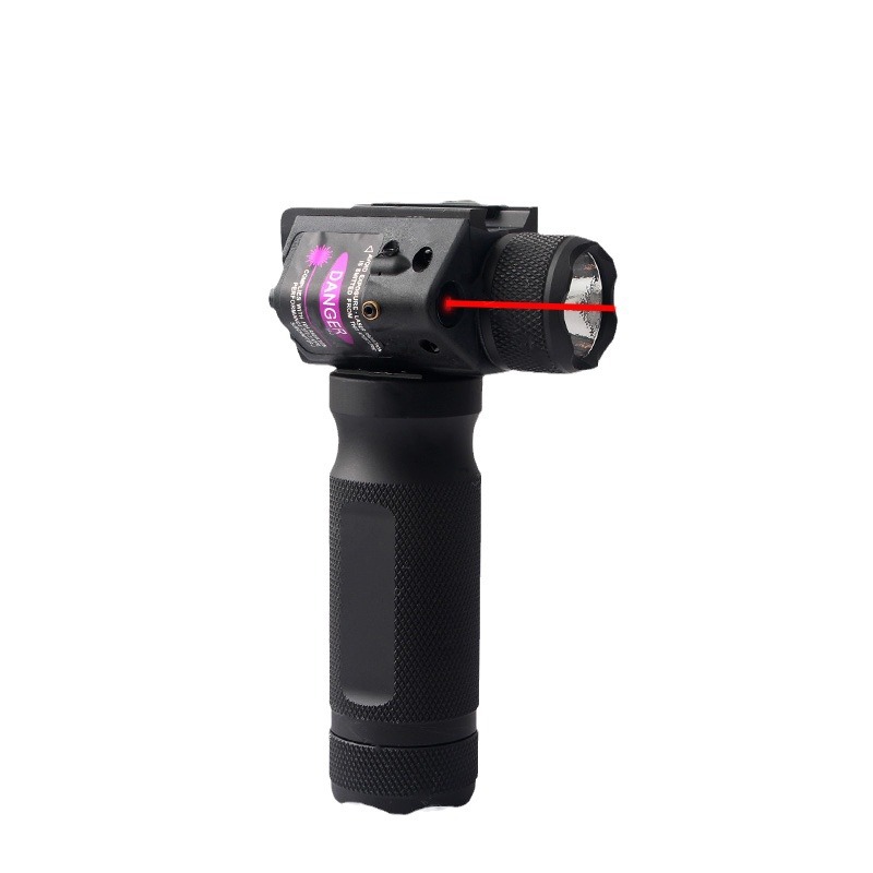 Hand-Operated Flashlight 20mm Clip Mouth Hand-Held Flash Red Laser Led Laser Torch Integrated Lower Hanging Flashlight