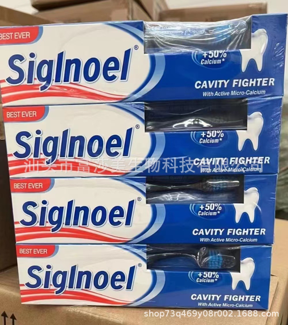 Spot Foreign Trade 100ml with Brush English Middle East Salt White Cleaning Multi-Effect Signoal Toothpaste Toothpaste