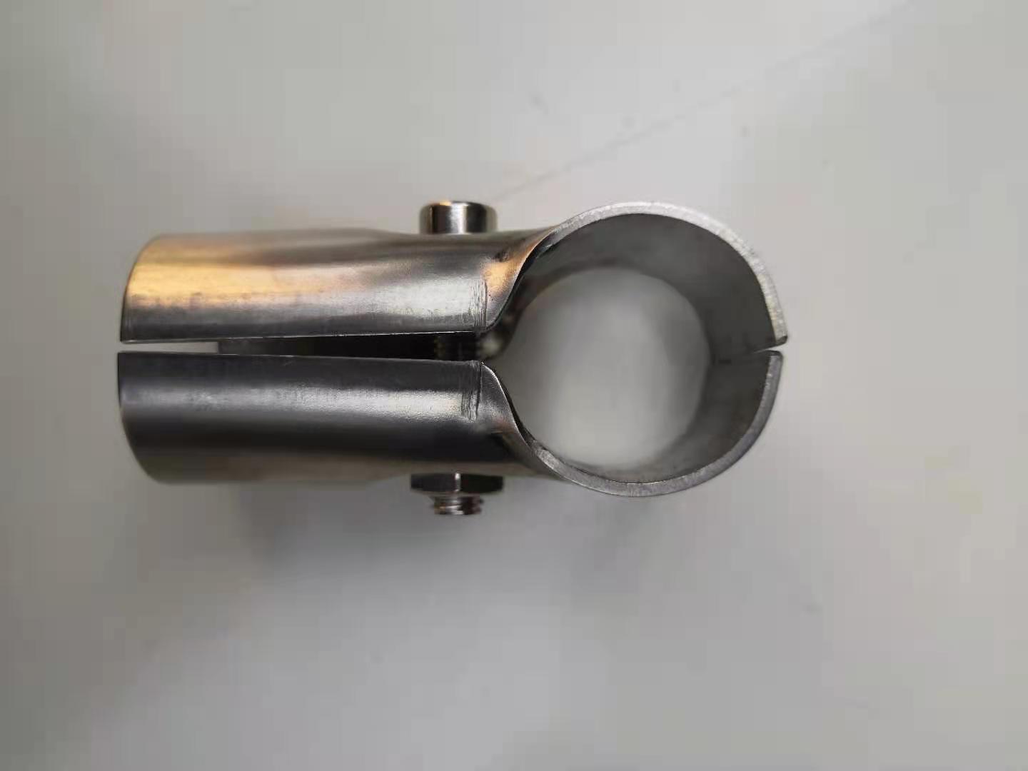 32mm不锈钢管连接件2通晾衣架配件单杆圆管货架两通连接件接头