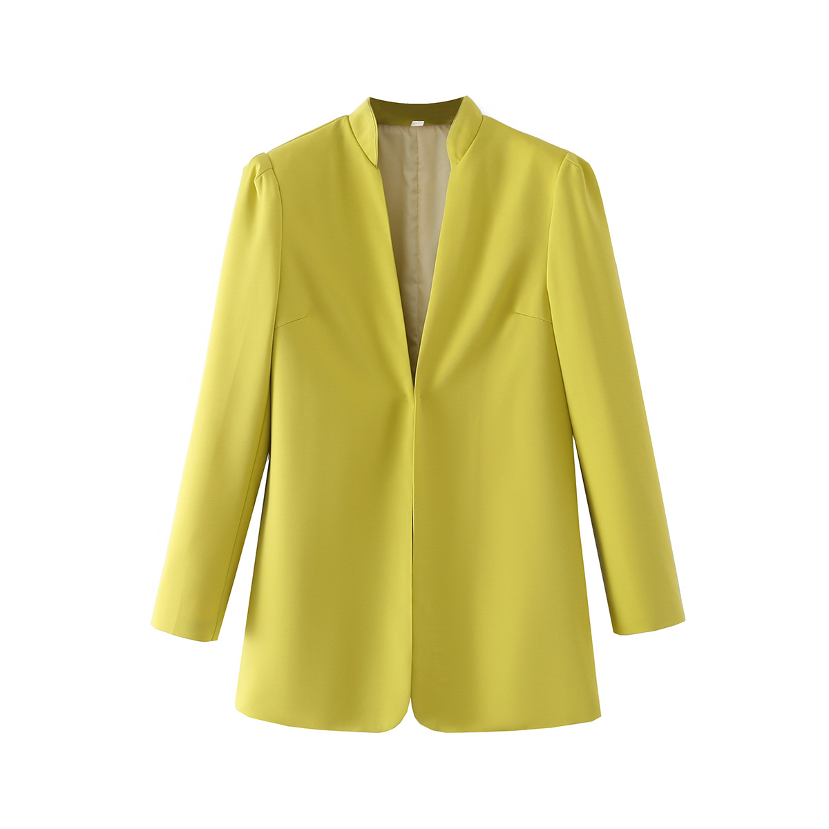 批发跨境外贸2022欧美风春女装新款立领纯色西装外套女a8ps28010