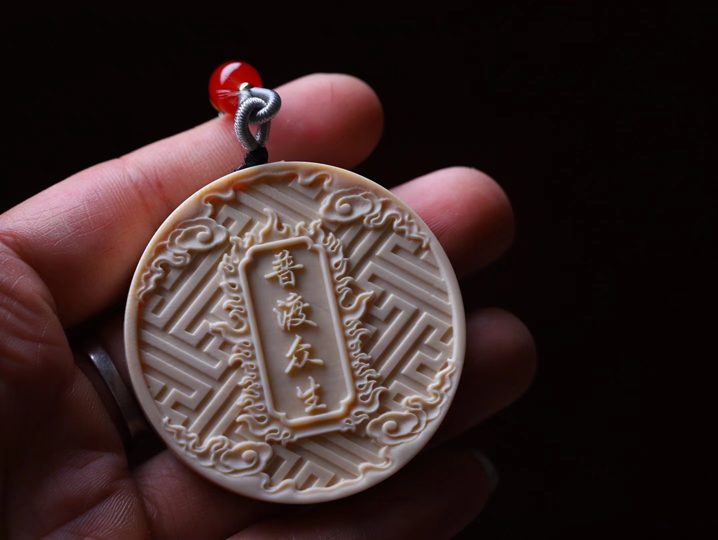 天然猛犸象牙观音吊坠民族风挂件大日如来男女护身符特色情侣饰品