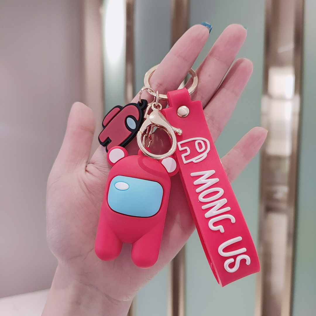 新款卡通amongus狼人杀游戏钥匙扣可爱创意汽车钥匙包包男女挂件