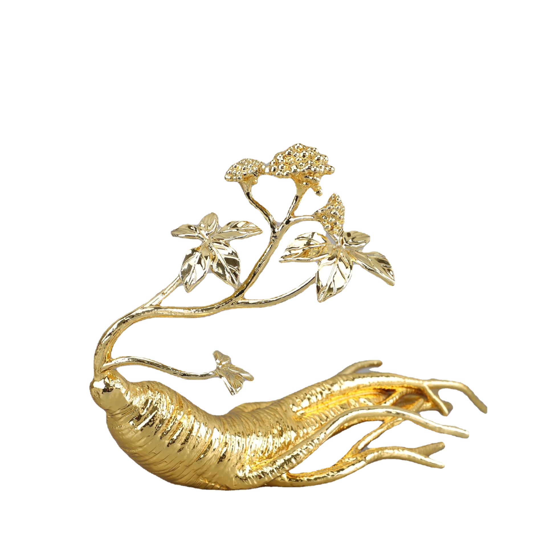 现代简约创意金属人参摆件样板房书房软装饰品家居玄关柜工艺品