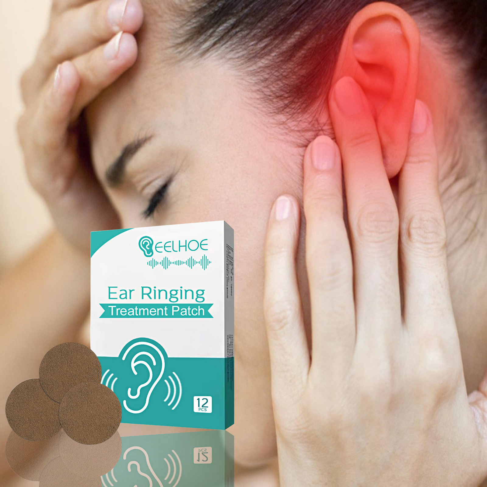 Eelhoe Tinnitus Patch Relieve Ear Discomfort Hearing Ear Rehabilitation Patch Relieve Head Care Acupunture Sticker