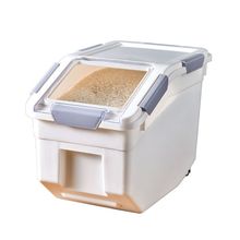 日式北欧风装米桶橱柜二合一带轮食品级双层