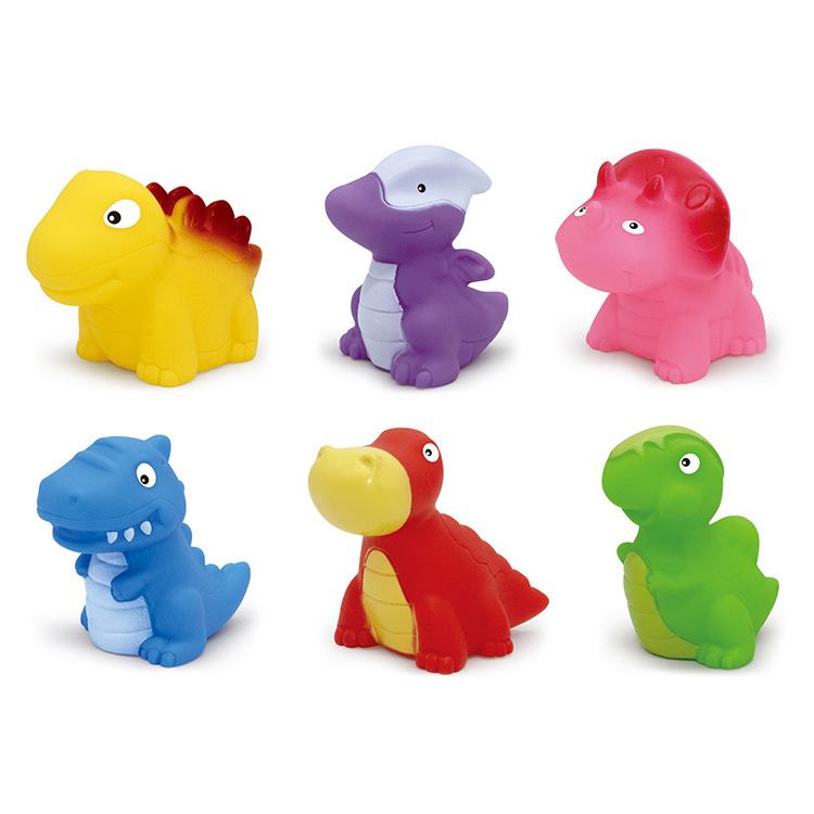 儿童恐龙戏水玩具 婴儿手抓发响软胶小动物洗澡游泳套装-阿里巴巴