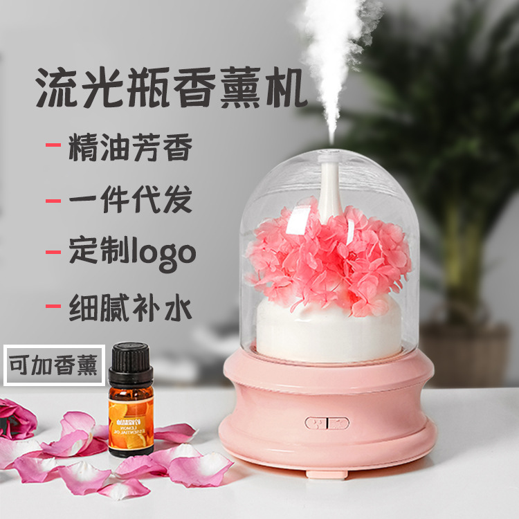 Gorgeous Streamer Bottle Aromatherapy Machine Humidifying Home Desktop Mute Spray Atmosphere Color Light Fragrance Machine Girls Gift
