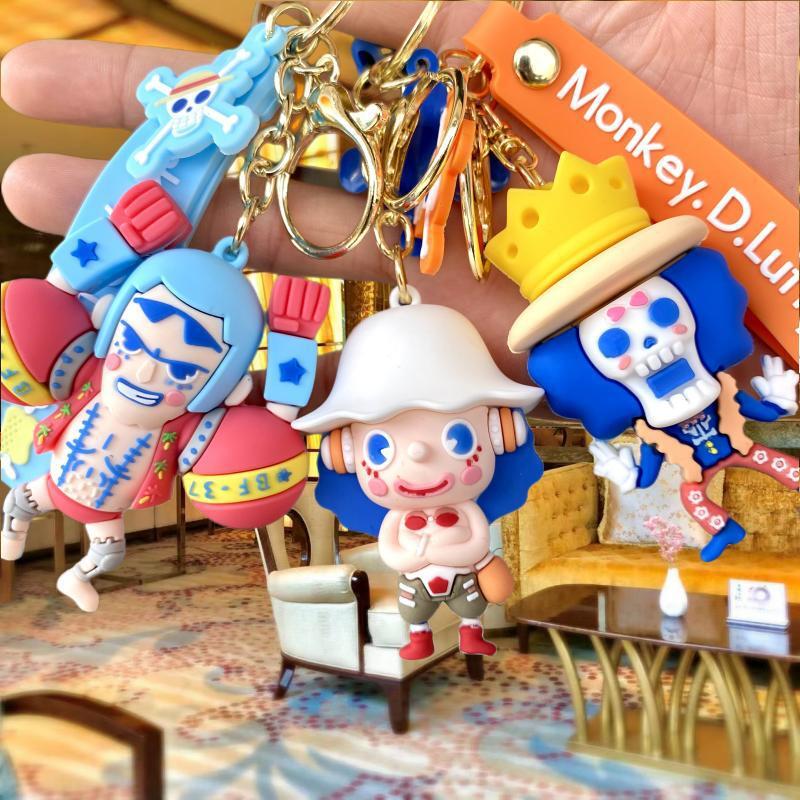 New One Piece Keychain Luffy Chopper Stereo Toy Bag Package Pendant Car Key Chain Small Gift Wholesale