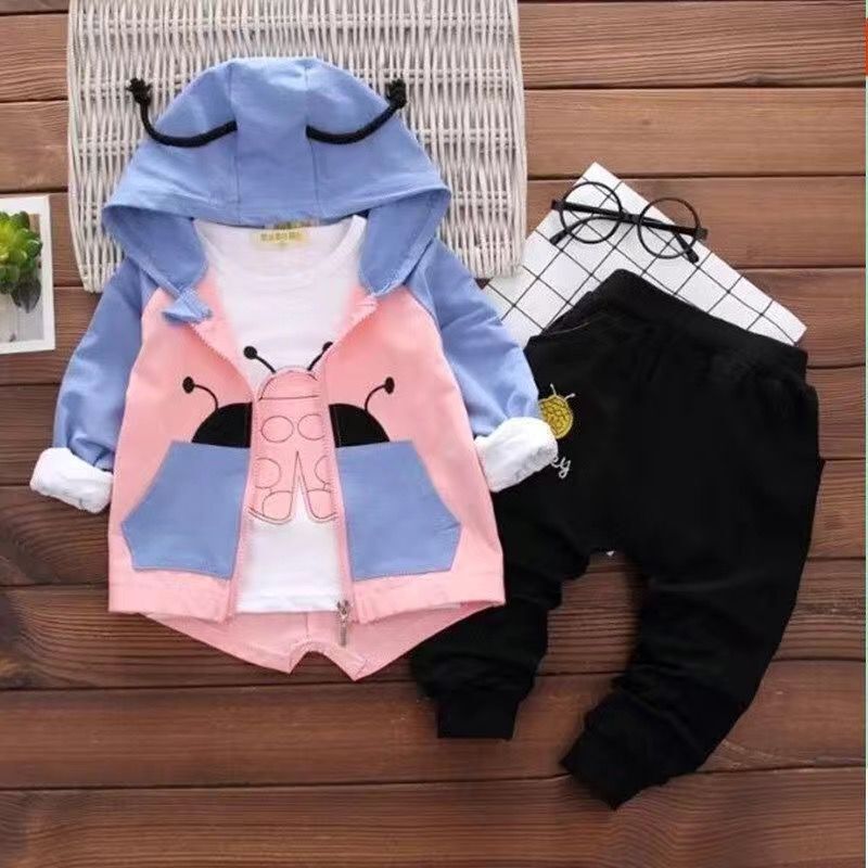 Baby Spring and Autumn Clothes Boys' Three-Piece Suit Boys' and Kids' 4 Casual Western Style Clothes Baby Children's Clothing 1-3 Years Old Fashion Baby Clothes