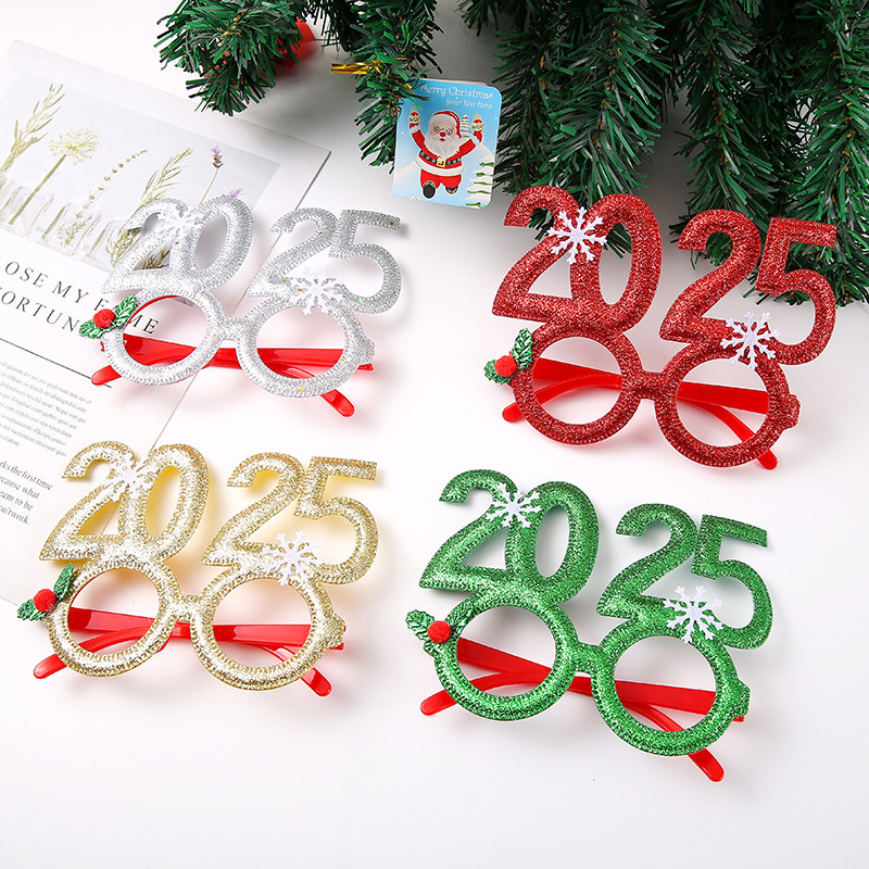 new cross-border 2025 christmas glasses decorations halloween valentine‘s day holiday party christmas cartoon old man