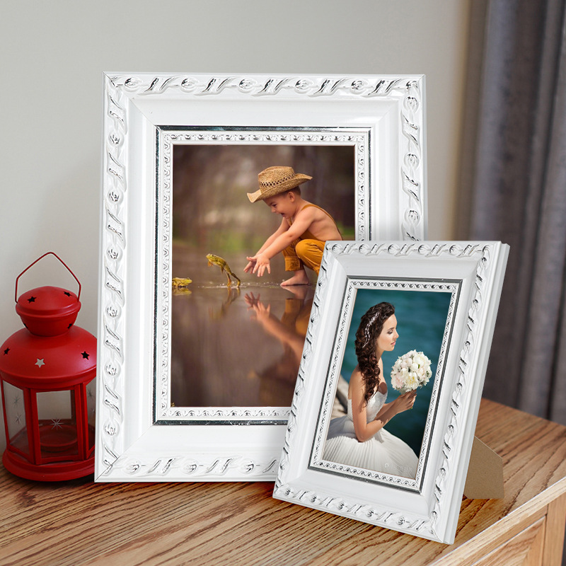 欧式实木相框摆台儿童5 6 7 10 16 20寸创意摆件照片相框挂墙