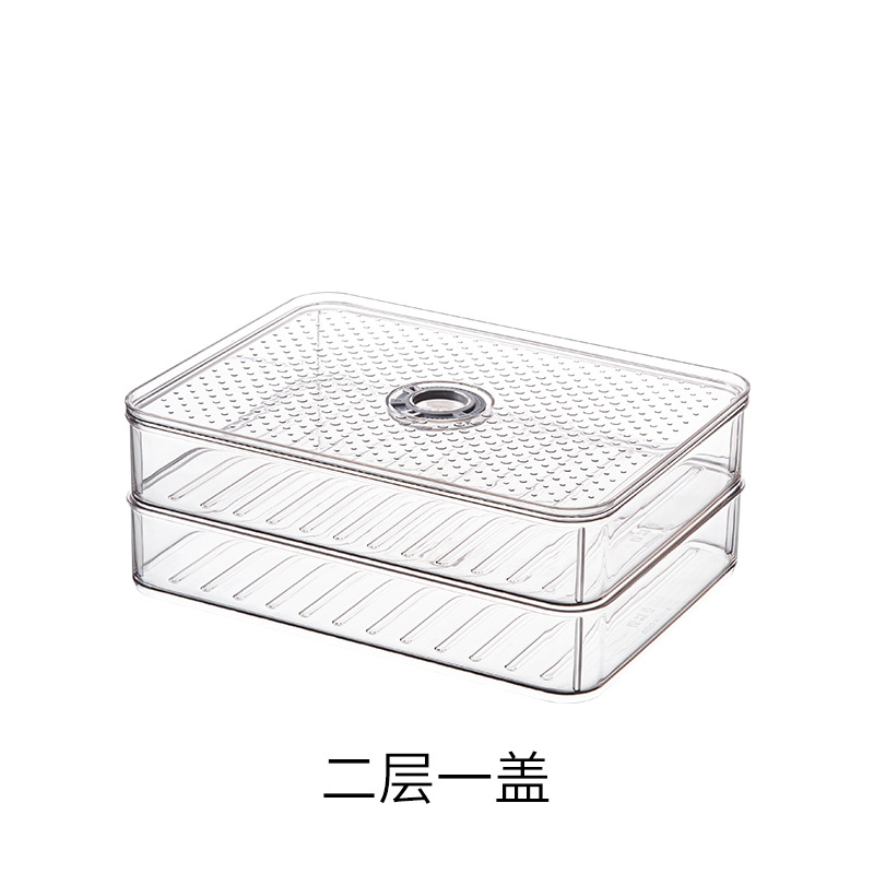 Refrigerator Dedicated Storage Box Food Grade Dumplings Box Plastic Egg Box Food Grade Flip Vegetables Fruit Crisper