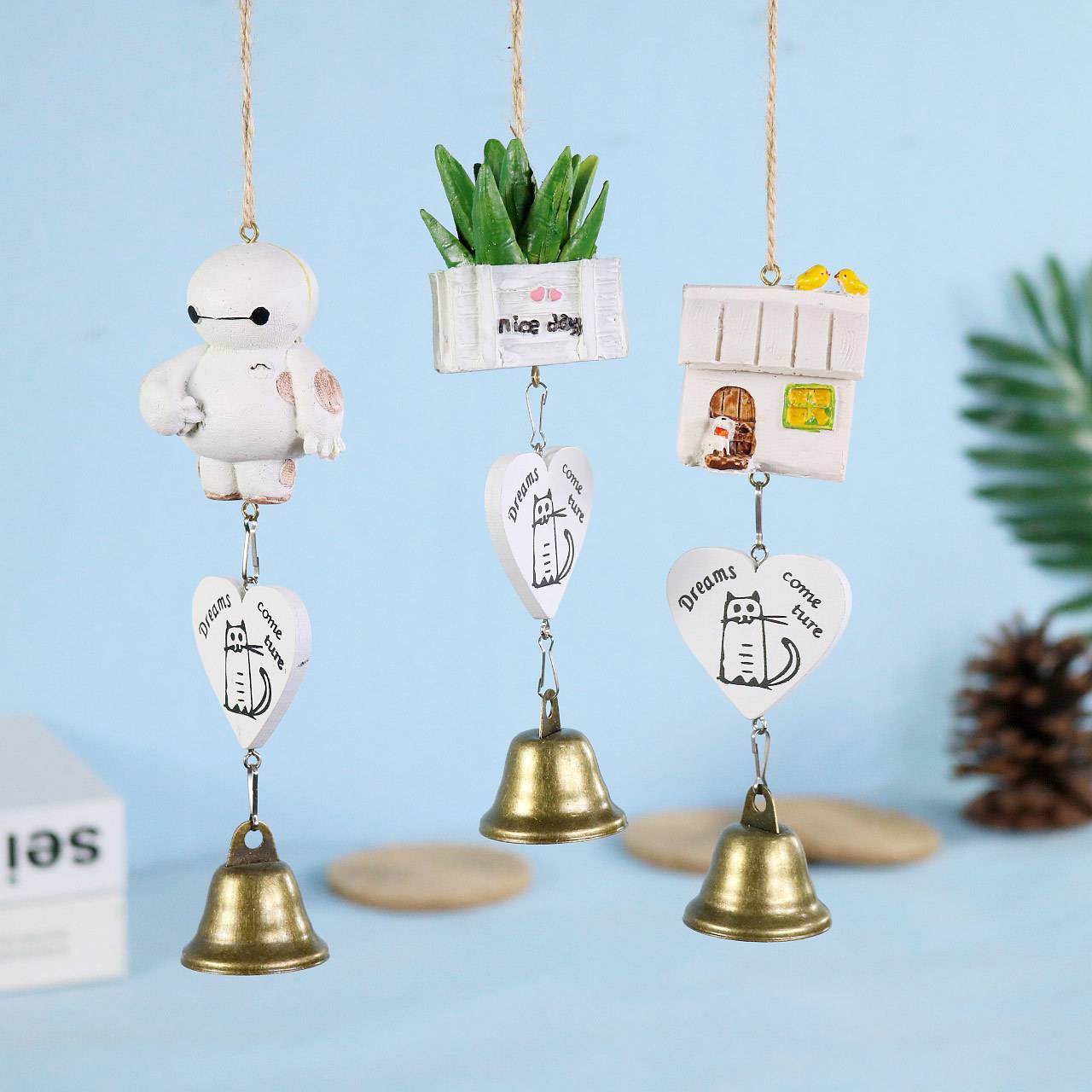 风铃挂饰清新铃铛挂件植物日式创意挂门房间装饰品可爱女生日礼物