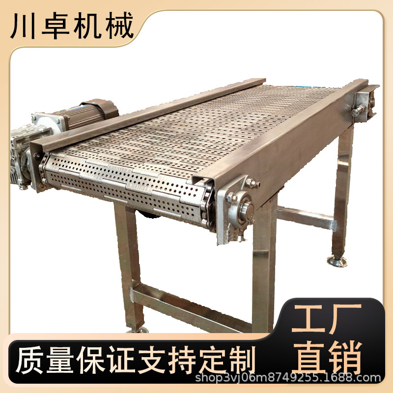 定制链板输送机小型传送带输送机耐腐蚀链条式不锈钢链板输送机