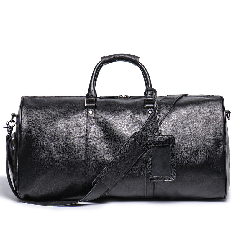 欧美跨境男士真皮行李袋短途出差牛皮手提旅行包大容量单肩斜挎包