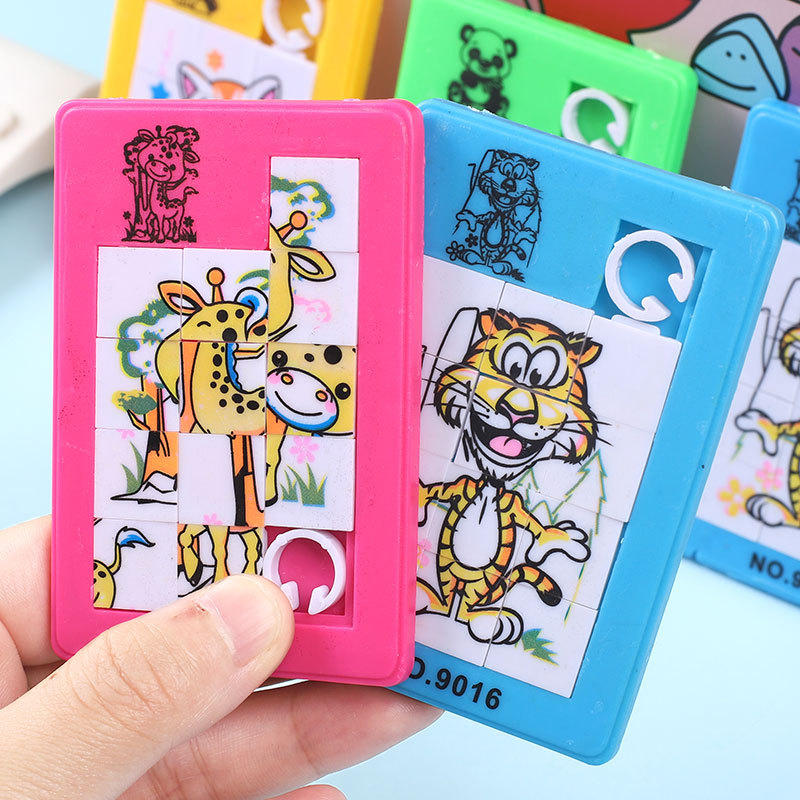 益智玩具儿童九宫格华容道动物拼图成语游戏动漫滑动拼图拼板玩具