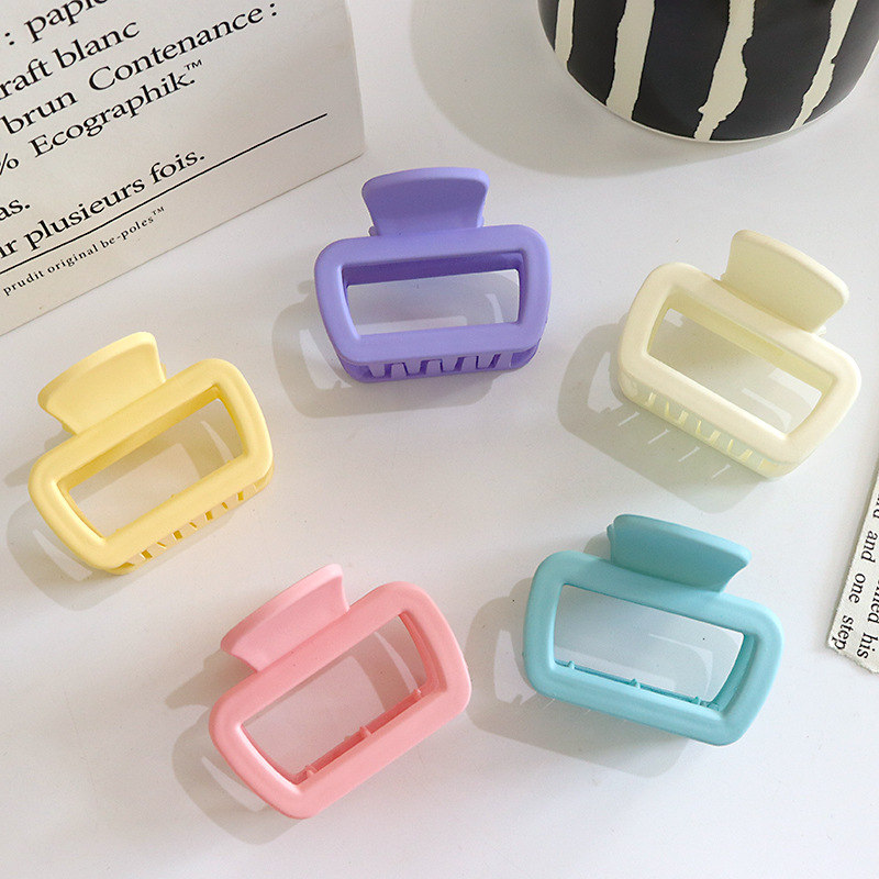 Korean Simple Princess Small Fresh Color Square Grip Women's Small Head Shark Clip Barrettes Hair Clip Headdress