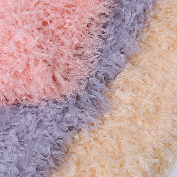 流苏长毛绒布羽妃绒 蝴蝶绒 烟花绒 香妃绒时尚服饰抱枕面料