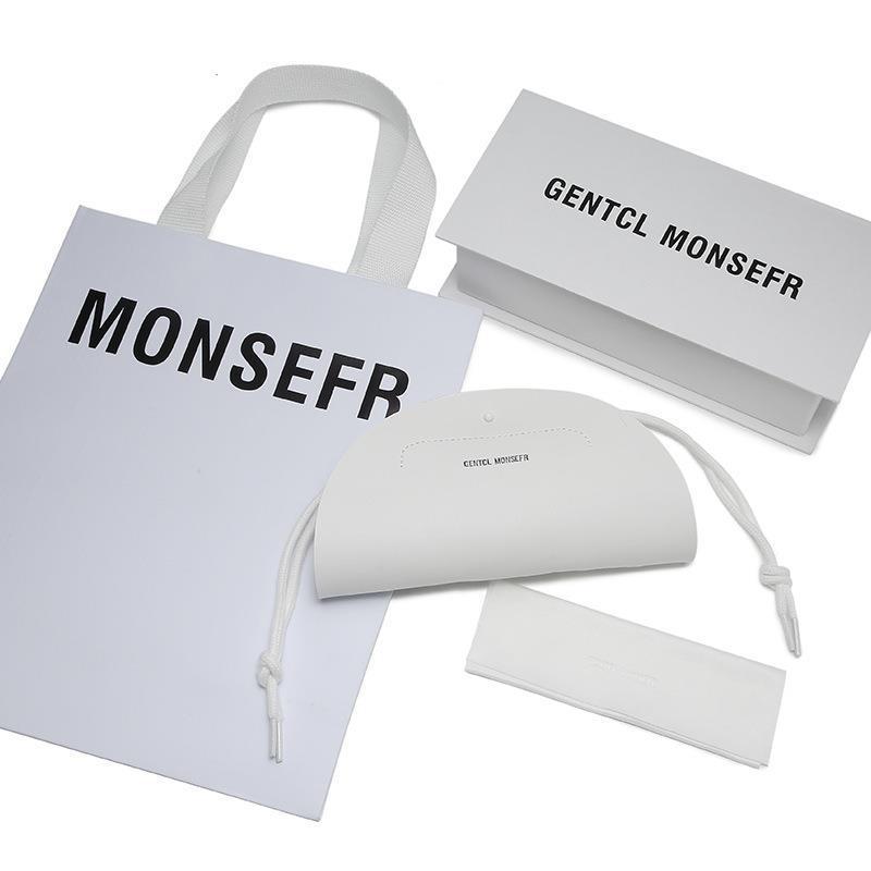 gm眼镜盒包装白色镜盒皮质软包拉绳收纳盒抗压墨镜盒套装见描述