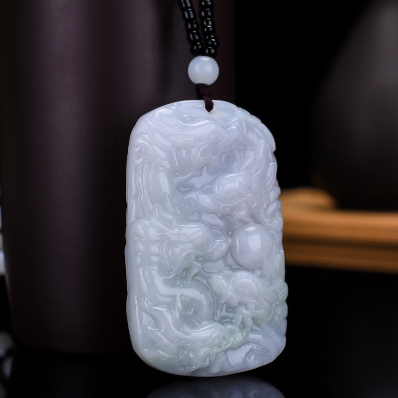 缅甸a货翡翠九龙护主珠链吊坠男款玉石玉坠项链挂件厂家直销