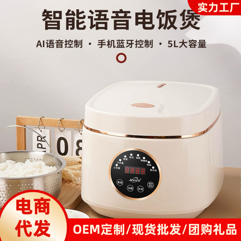 智能电饭煲家用电饭锅5L大容量多功能智能语音煮饭锅工厂礼品批发