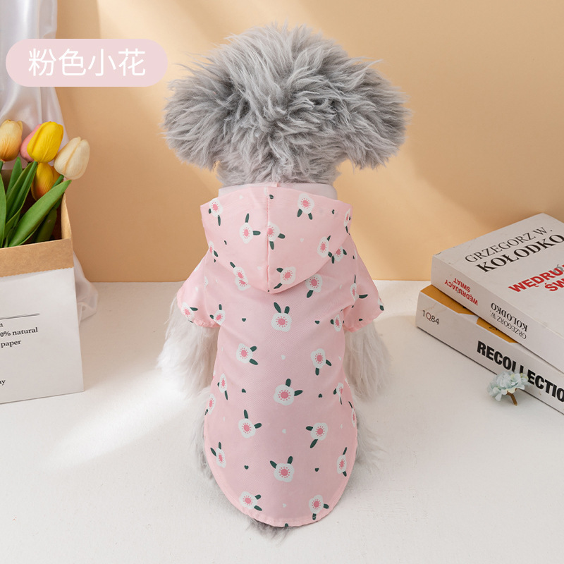 Puppy Raincoat Four-Legged Waterproof Teddy Poncho Pet Rainy Day Clothes Small Medium Dog Bichon Dog Clothes