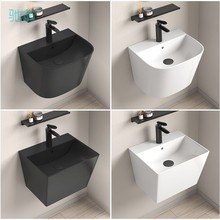 4WfMGEM洗手盆大容量加深小户型浴室卫生间阳台悬空洗手池壁挂陶