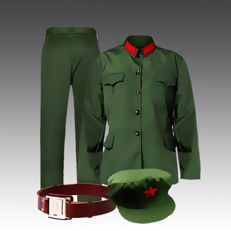 65式军套装男女同款涤卡老红军解放军服怀旧表演舞台演出服怀旧服