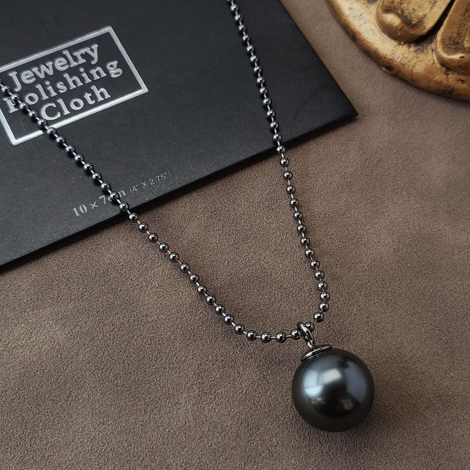 明星同款大溪地黑珍珠项链饰品女珍珠吊坠毛衣链高级感百搭项饰