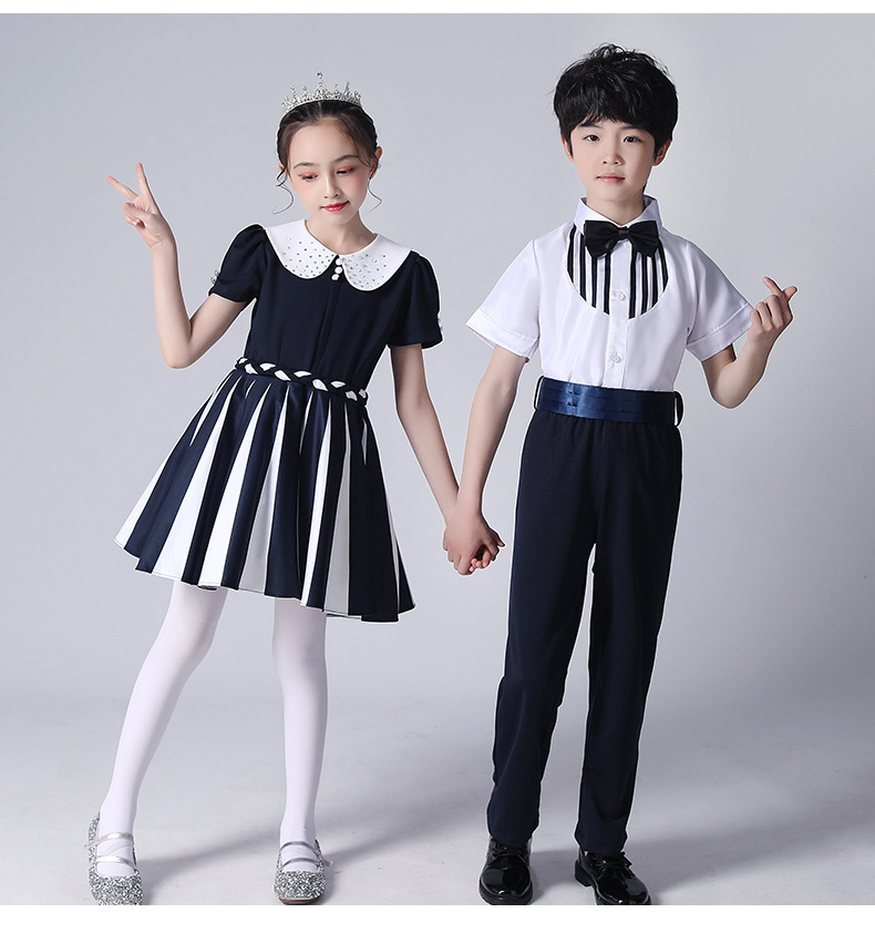 国庆儿童演出服合唱服大合唱团男女童礼服秋季小学生朗诵表演服装