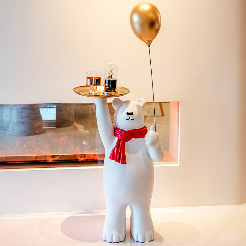 厂家创意气球熊电视柜摆件客厅玄关酒柜沙发旁大型落地家居装饰品