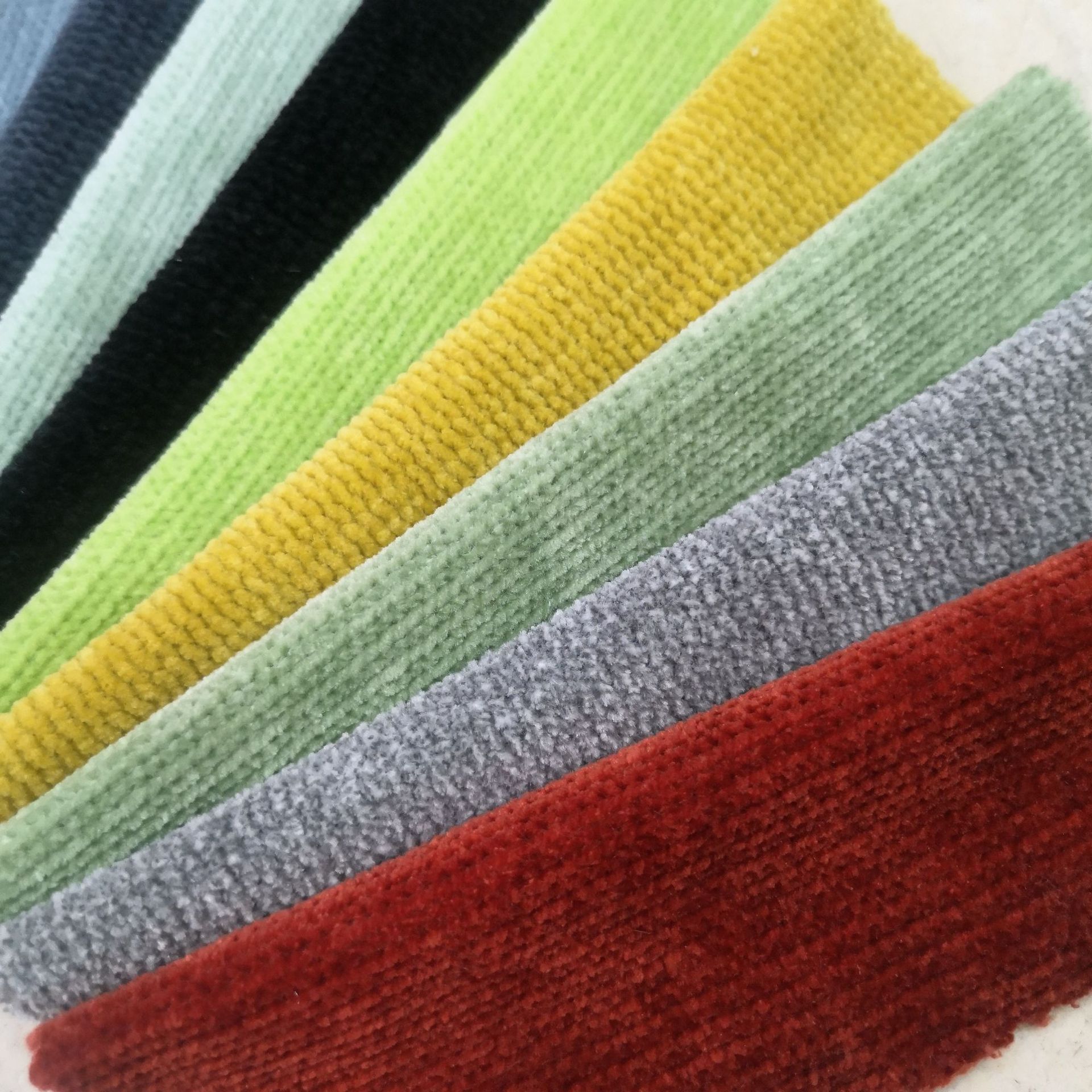 现货 雪尼尔面料 全涤针织雪尼尔仿毛衣绒布 家居服装裤子面料