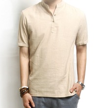 T恤Men's Stand Collar Cotton T Shirt Camisa Polo Shirts