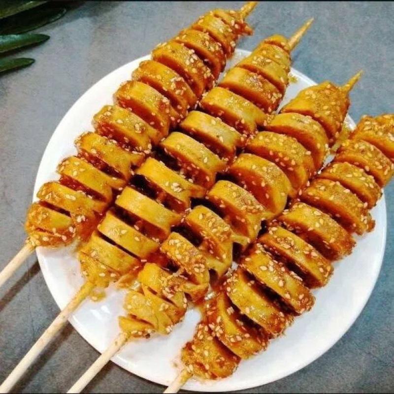 烤面筋批发面筋串小吃油炸商用家用烧烤面筋串半成品30克素食面筋