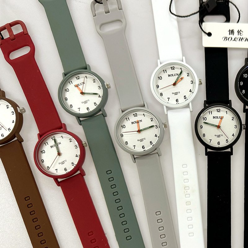 bolun博伦手表跨境货源头厂家女士腕表时尚硅胶数字计时学生手表