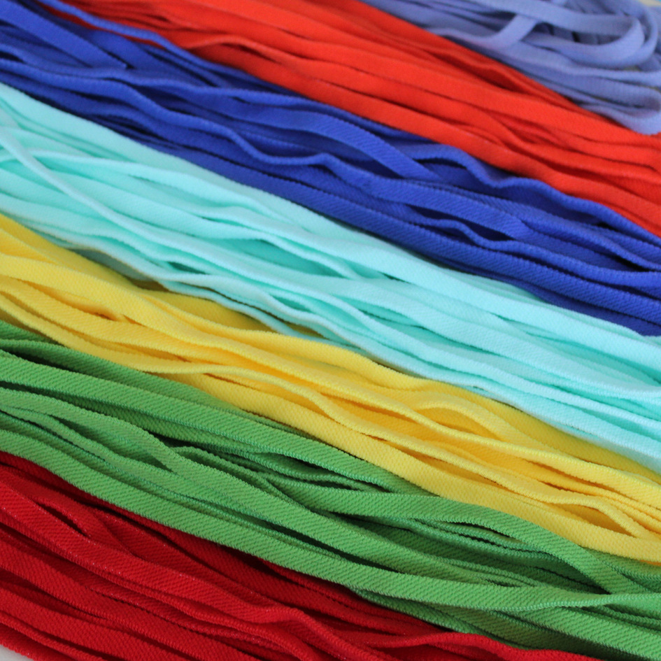 6mm彩色泡泡纱耳带 轻柔不勒耳口罩绳 一次性平面口罩个性化耳绳