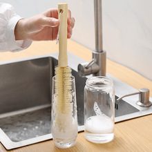 木柄细口清洁杯刷厨房榉木长柄奶瓶清洁刷加长锅碗保温杯刷套装