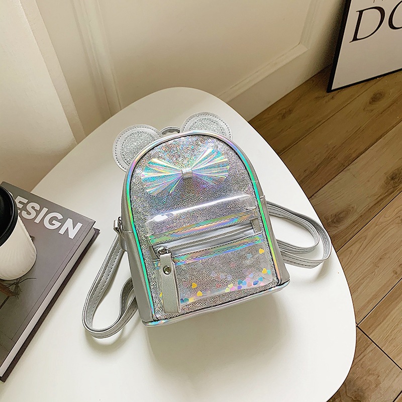 Children's School Bag Sequin Backpack Colorful Shiny Girl Cute Cartoon Stylish Princess Bag Small Bookbag