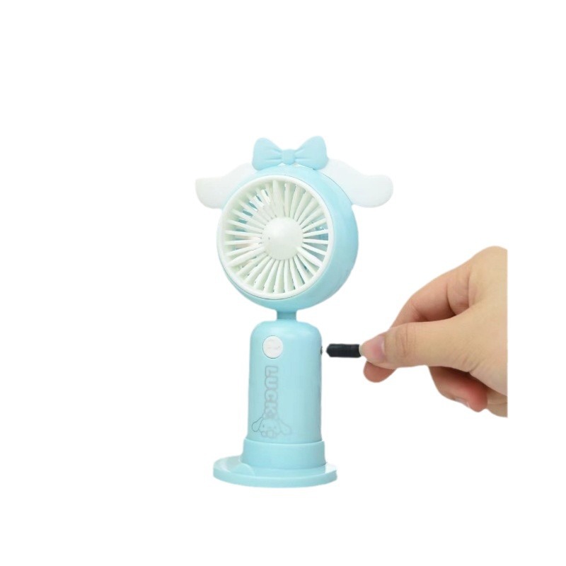 New Cute Pet Sanrio Handheld Mini Little Fan USB Rechargeable Portable Cartoon Cute Big Wind Fan