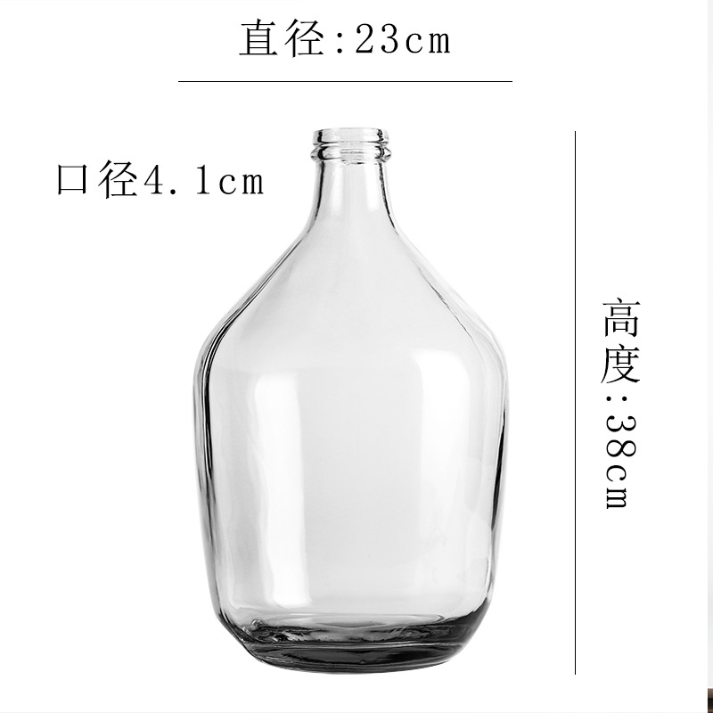 [Monthly Sales 3000] Nordic Small Mouth Big Belly Bottle Hanging Clock Drunk Wood Large and Small Sizes Floor Transparent Glass Vase