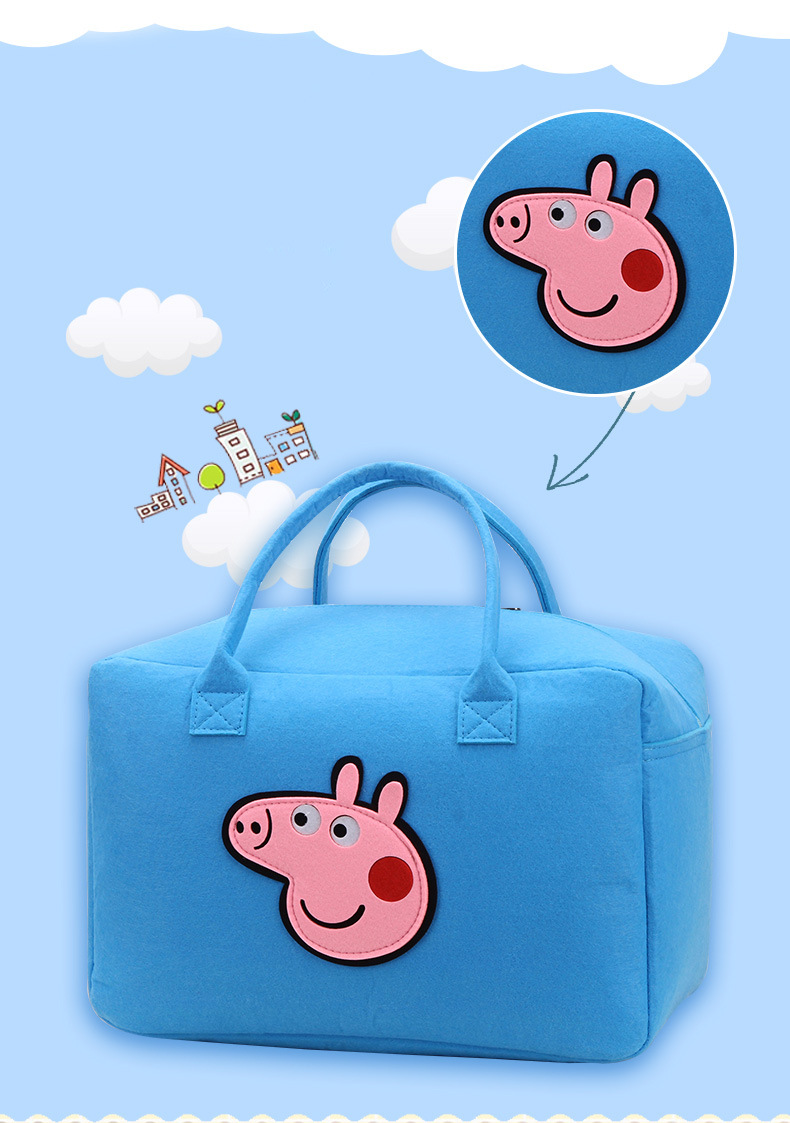 卡通旅行包大容量可爱收纳包儿童行李袋短途毛毡手提包女化妆包包