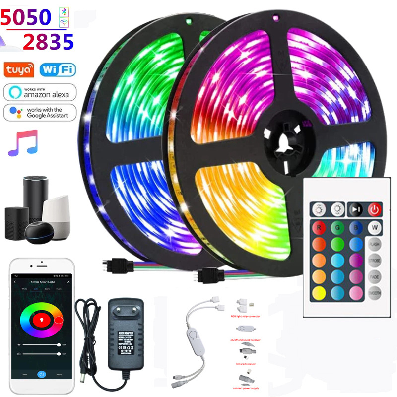 LED Light Strip 5050 2835rgb Infrared WiFi Bluetooth Control Music Decoration Background Waterproof Light Strip Cover