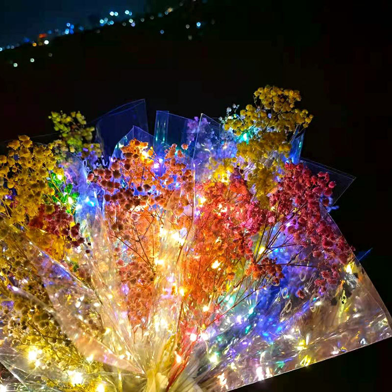 发光满天星花束发光玫瑰花束情人节生日礼物礼品发光满天星发干花