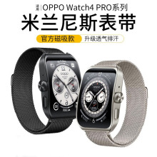 适用OPPOwatch4Pro表带oppo米兰尼斯watch手表Pro钢带金属磁吸男