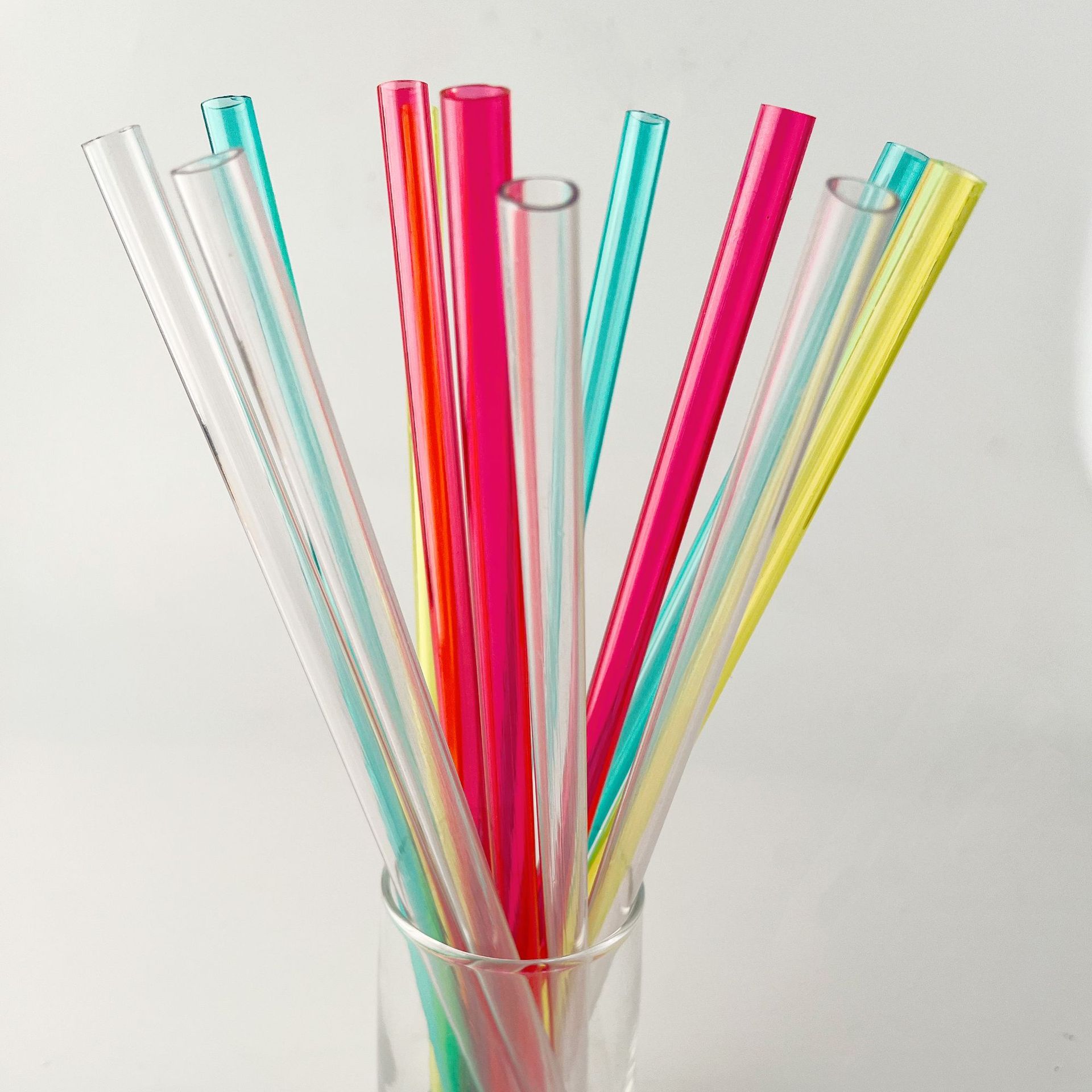 厂家直销petg彩色透明吸管大口径塑料吸管ps管亚马逊套装