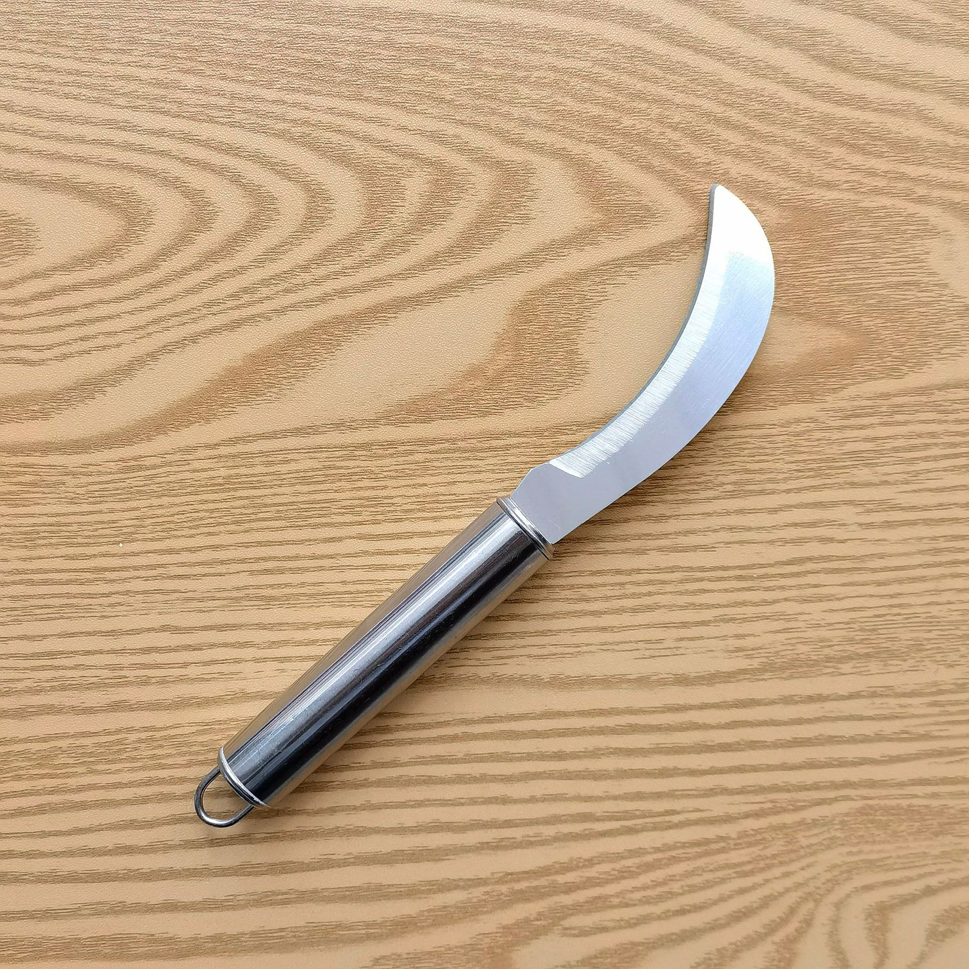 钢柄菠萝弯刀不锈钢圆柄削皮刀水果刀香蕉刀菠萝蜜专用刀家用